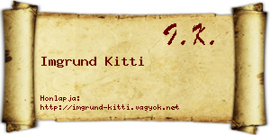Imgrund Kitti névjegykártya